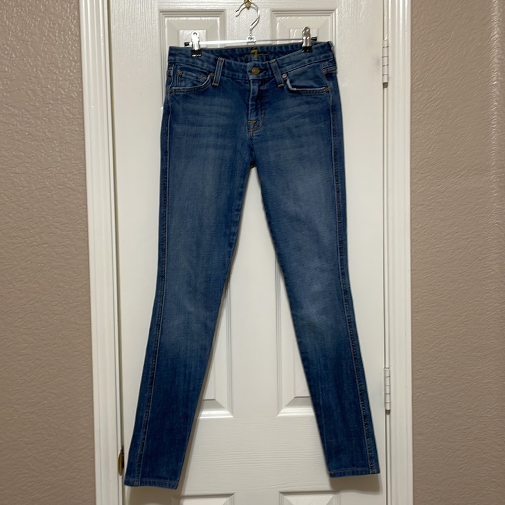 7 For All Mankind “A” Pocket Flare Leg Jeans U130J055U-055U 27” - Picture 1 of 9